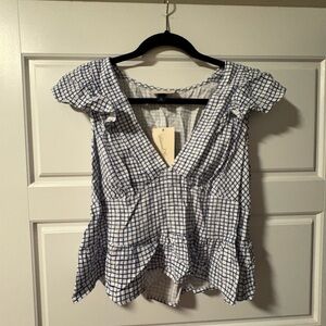 Universal Thread Navy Checkered Blouse
